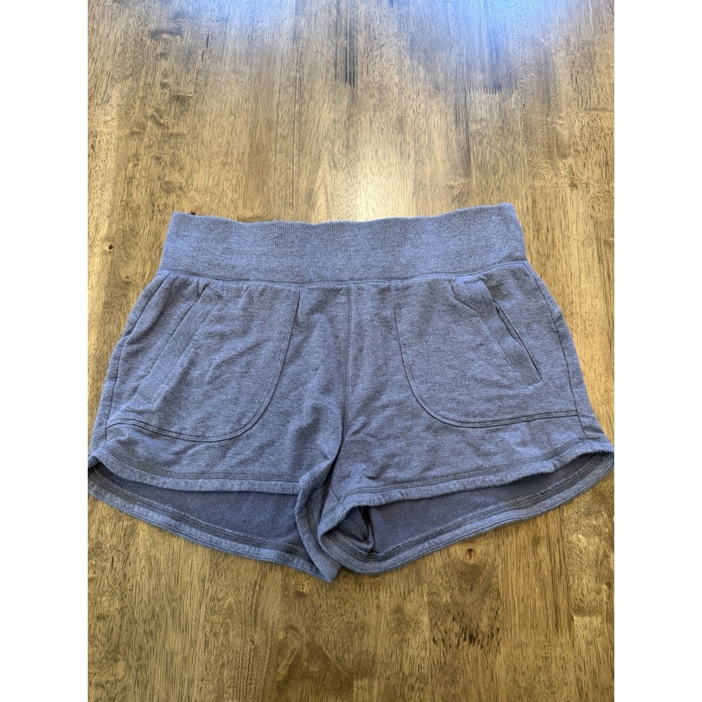 Athleta Women's Gray Solid Jersey Athletic Shorts w/ Pockets, Size M